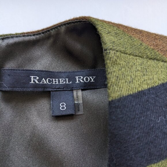 Rachel Roy Green Striped Dress Size 8 Sleeveless Lined Career Workwear Business - Picture 10 of 13